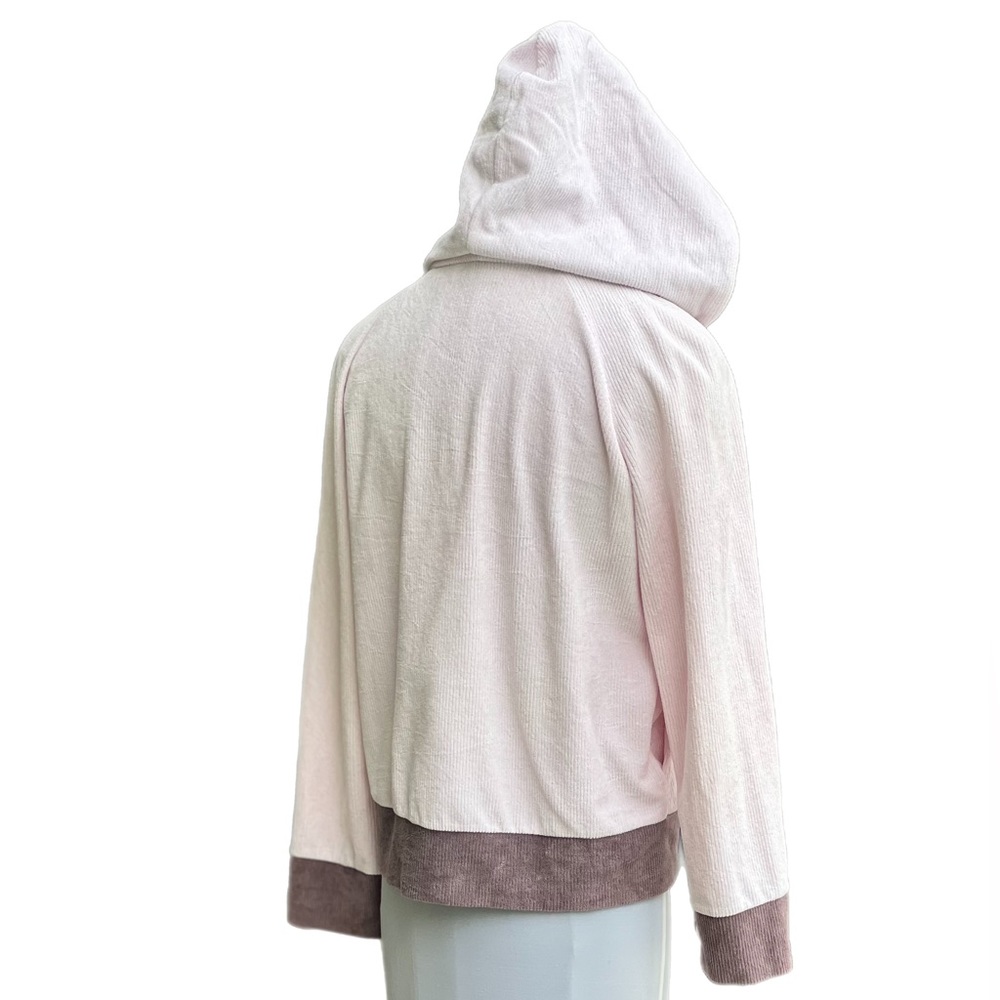Louis Feraud Pink Brown Hoodie Double Zipper Long Sleeves Great Condition - Picture 3 of 12